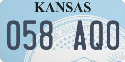 KS license plate 058AQO