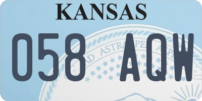 KS license plate 058AQW