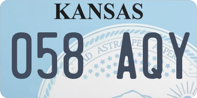 KS license plate 058AQY