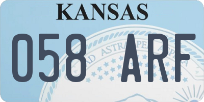 KS license plate 058ARF