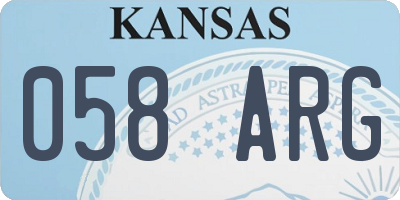KS license plate 058ARG