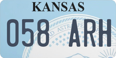 KS license plate 058ARH