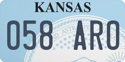 KS license plate 058ARO