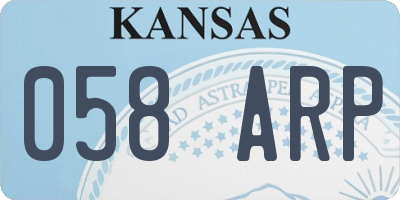 KS license plate 058ARP