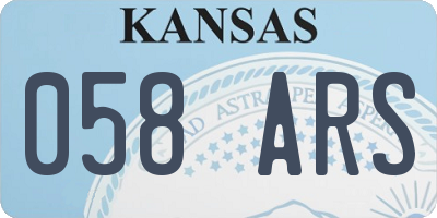 KS license plate 058ARS