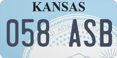 KS license plate 058ASB