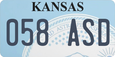 KS license plate 058ASD