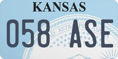 KS license plate 058ASE