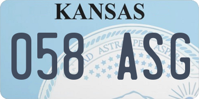KS license plate 058ASG