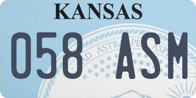 KS license plate 058ASM