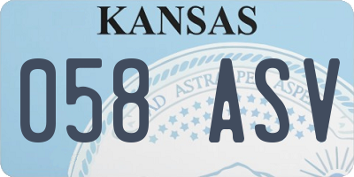 KS license plate 058ASV