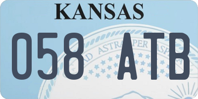 KS license plate 058ATB