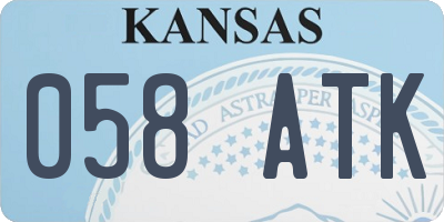 KS license plate 058ATK