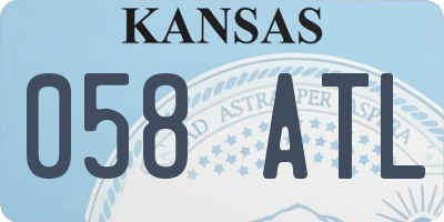 KS license plate 058ATL
