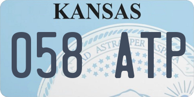 KS license plate 058ATP