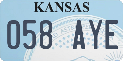 KS license plate 058AYE
