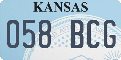 KS license plate 058BCG