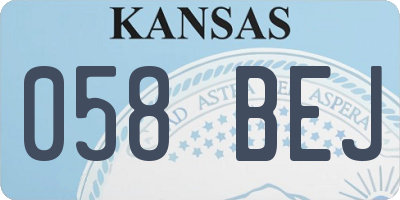 KS license plate 058BEJ