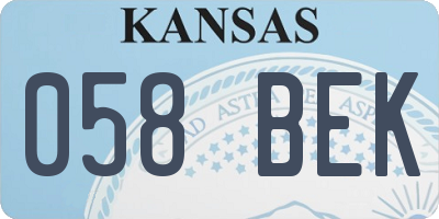 KS license plate 058BEK