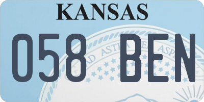 KS license plate 058BEN