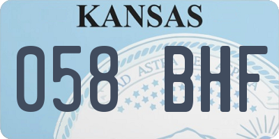 KS license plate 058BHF
