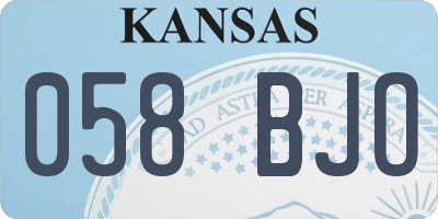 KS license plate 058BJO