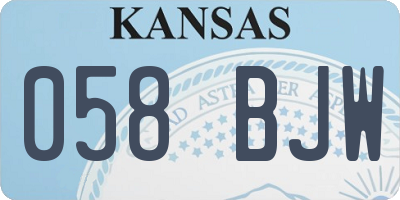 KS license plate 058BJW