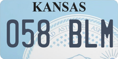 KS license plate 058BLM
