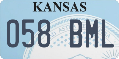 KS license plate 058BML