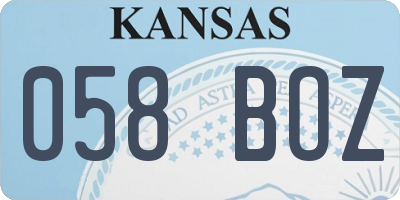KS license plate 058BOZ