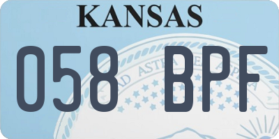 KS license plate 058BPF