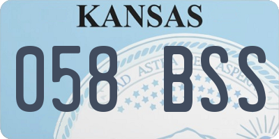 KS license plate 058BSS