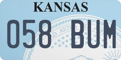 KS license plate 058BUM