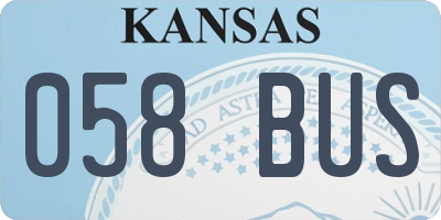 KS license plate 058BUS