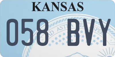 KS license plate 058BVY