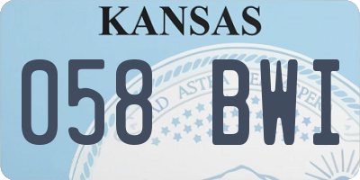 KS license plate 058BWI