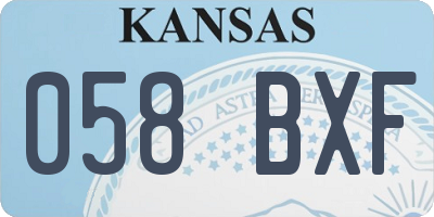 KS license plate 058BXF