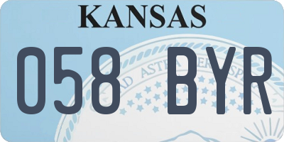 KS license plate 058BYR