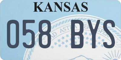 KS license plate 058BYS