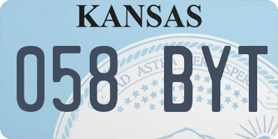 KS license plate 058BYT
