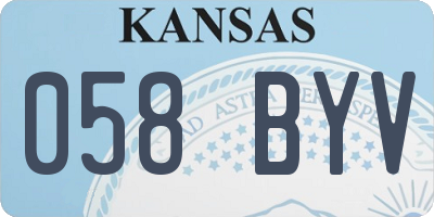 KS license plate 058BYV