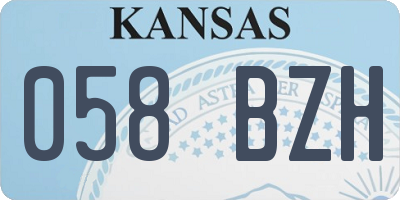 KS license plate 058BZH