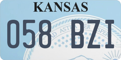 KS license plate 058BZI