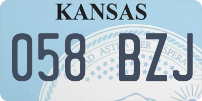 KS license plate 058BZJ