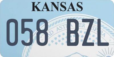 KS license plate 058BZL