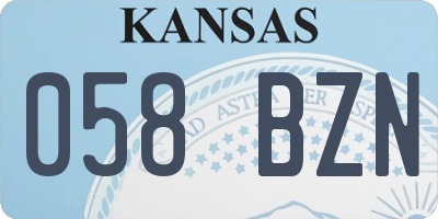 KS license plate 058BZN