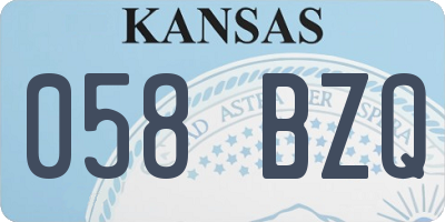 KS license plate 058BZQ