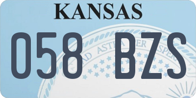 KS license plate 058BZS