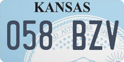 KS license plate 058BZV