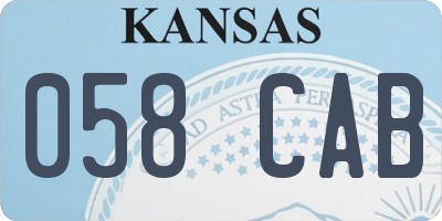 KS license plate 058CAB